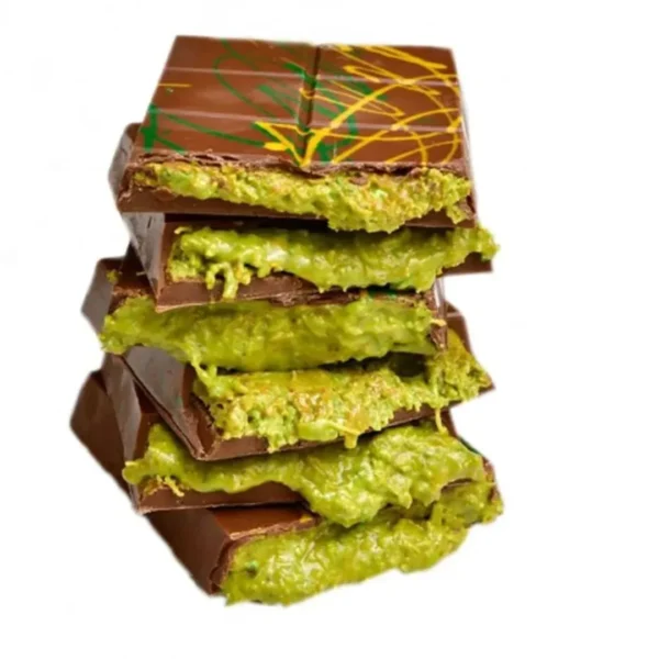 Dubai Chocolate Pistachio Knafeh Bar Original Size 8 oz | Luxury Milk Chocolate | Premium Pistachio Cream Filling | Individually Wrapped Gourmet Treats