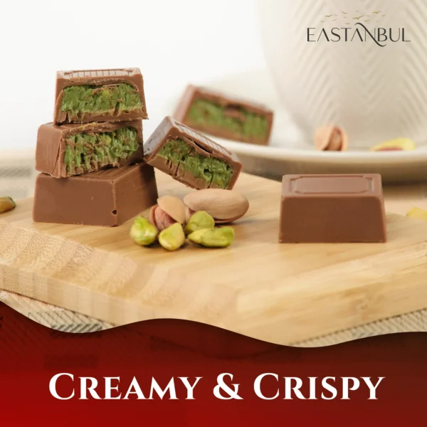 Eastanbul Dubai Chocolate Bar Pistachio, 11.3oz, Premium Pistachio Dubai Chocolate Bar, 16 Pieces - Image 2